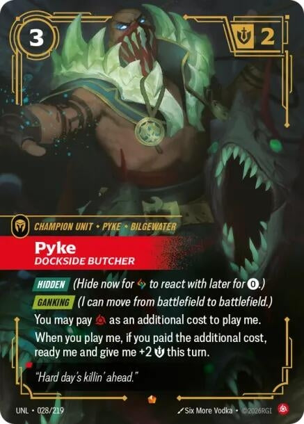 Image for Pyke - Dockside Butcher (028/219) [Unleashed] - Riftbound: League of Legends Trading Card Game