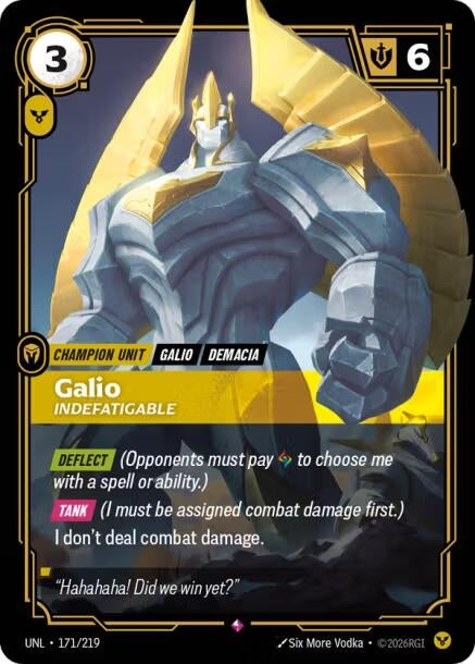 Image for Galio - Indefatigable (171/219) [Unleashed] - Riftbound: League of Legends Trading Card Game