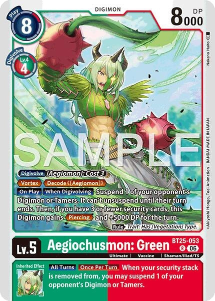 Image for Aegiochusmon: Green (BT25-053 R) [Dual Revolution] - Digimon Card Game
