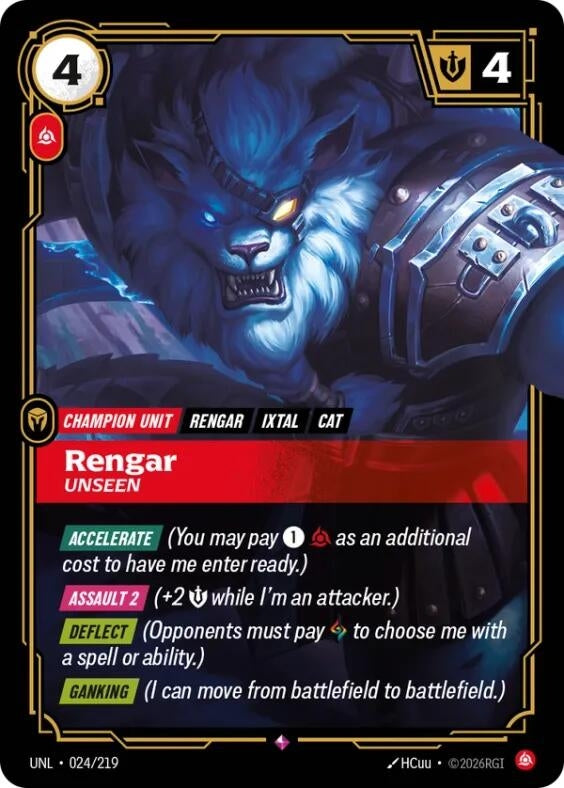 Image for Rengar - Unseen (024/219) [Unleashed] - Riftbound: League of Legends Trading Card Game