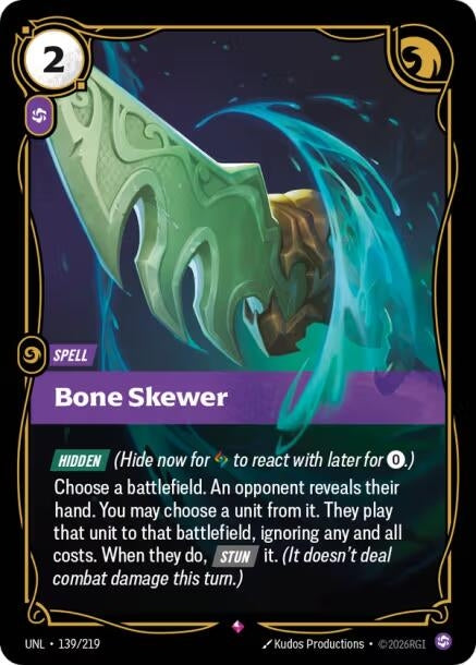 Image for Bone Skewer (139/219) [Unleashed] - Riftbound: League of Legends Trading Card Game