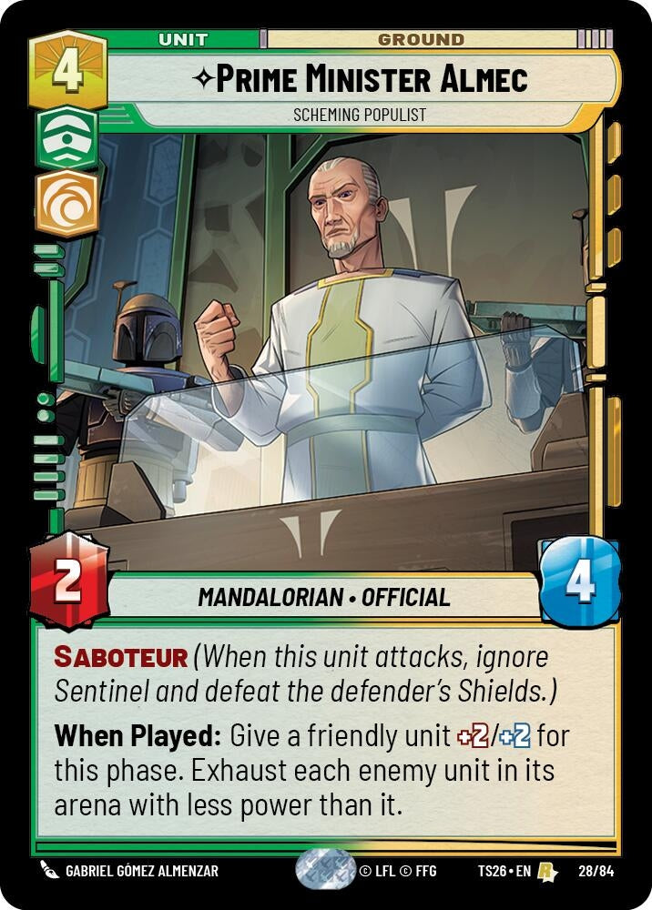Image for Prime Minister Almec - Scheming Populist (28/84) [Twin Suns] - Star Wars: Unlimited