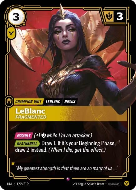 Image for LeBlanc - Fragmented (172/219) [Unleashed] - Riftbound: League of Legends Trading Card Game