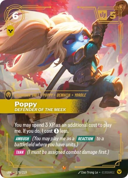 Image for Poppy - Defender of the Meek (178/219) [Unleashed] - Riftbound: League of Legends Trading Card Game