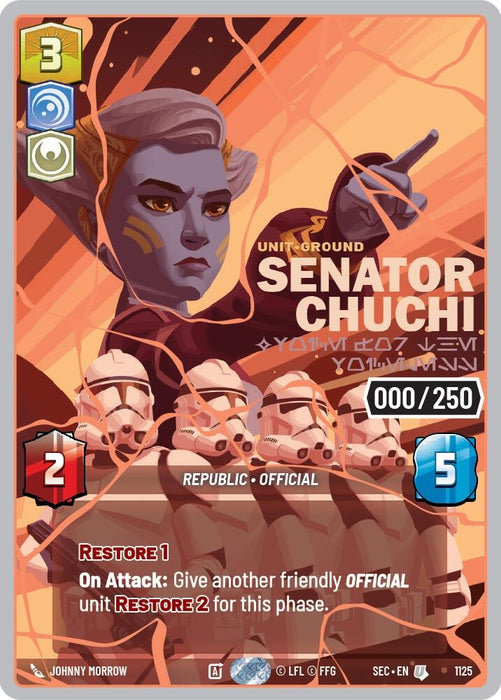 Image for Senator Chuchi - Voice for the Voiceless (Serialized) (Rose Gold) (1125) [Secrets of Power] - Star Wars: Unlimited