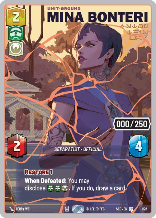 Image for Mina Bonteri - Stop This War (Serialized) (Rose Gold) (1126) [Secrets of Power] - Star Wars: Unlimited