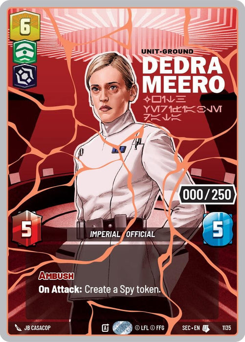 Image for Dedra Meero - With Verifiable Data (Serialized) (Rose Gold) (1135) [Secrets of Power] - Star Wars: Unlimited