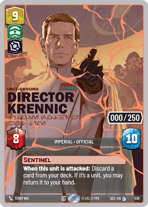 Image for Director Krennic - I Lose Nothing But Time (Serialized) (Rose Gold) (1136) [Secrets of Power] - Star Wars: Unlimited