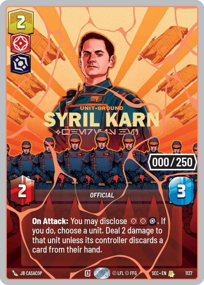 Image for Syril Karn - Where Is He? (Serialized) (Rose Gold) (1137) [Secrets of Power] - Star Wars: Unlimited