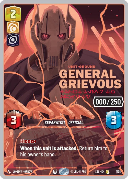 Image for General Grievous - Scuttling to Safety (Serialized) (Rose Gold) (1138) [Secrets of Power] - Star Wars: Unlimited
