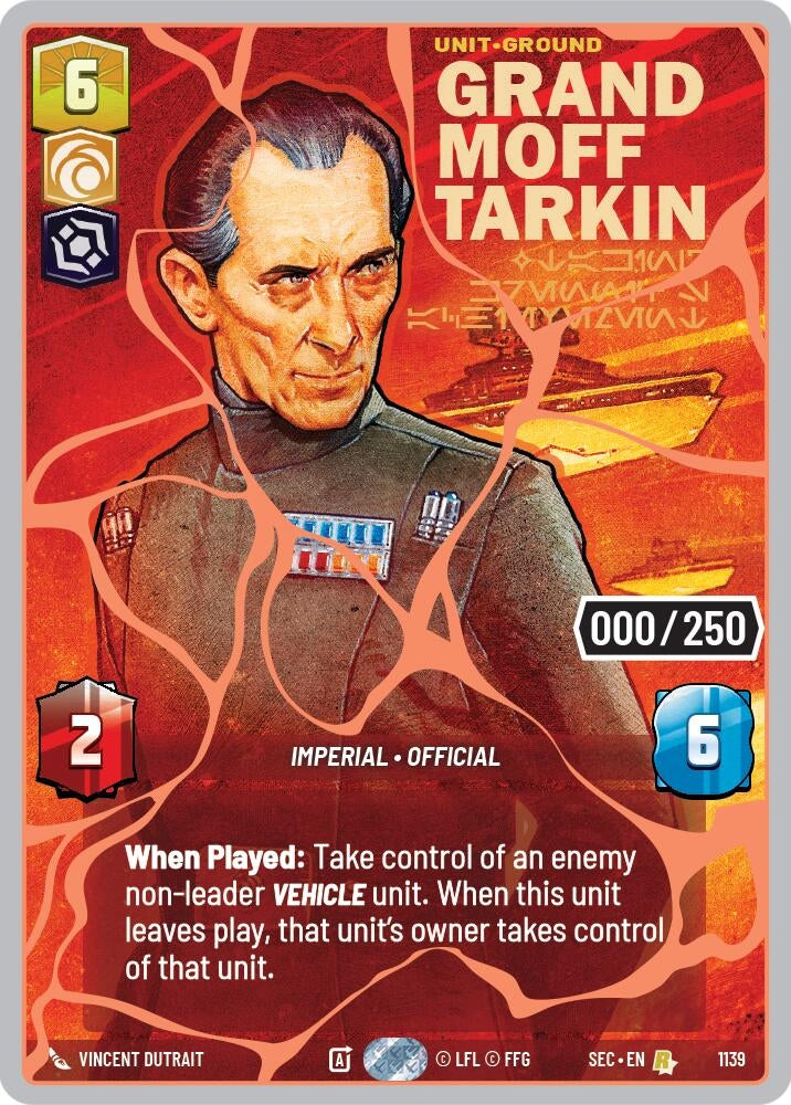 Image for Grand Moff Tarkin - Taking Krennic's Achievement (Serialized) (Rose Gold) (1139) [Secrets of Power] - Star Wars: Unlimited
