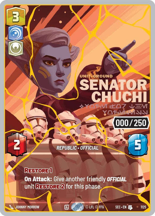 Image for Senator Chuchi - Voice for the Voiceless (Serialized) (Gold) (1125) [Secrets of Power] - Star Wars: Unlimited