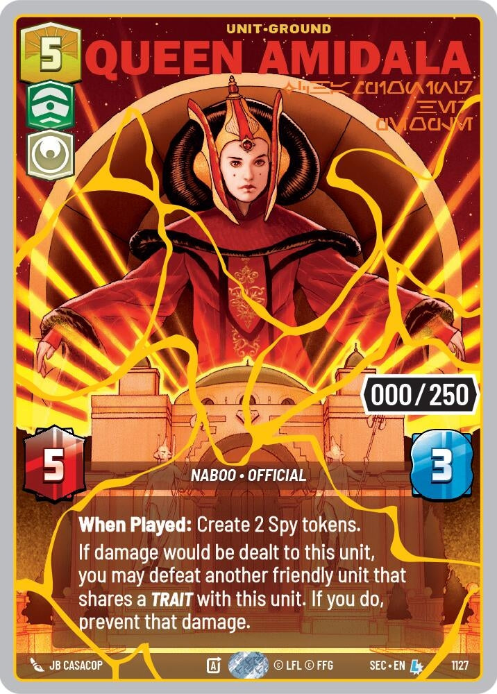 Image for Queen Amidala - Championing Her People (Serialized) (Gold) (1127) [Secrets of Power] - Star Wars: Unlimited