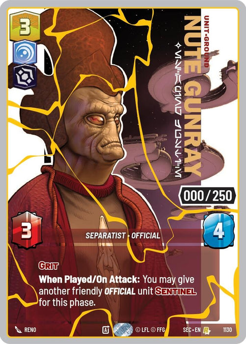 Image for Nute Gunray - Escaping Justice (Serialized) (Gold) (1130) [Secrets of Power] - Star Wars: Unlimited