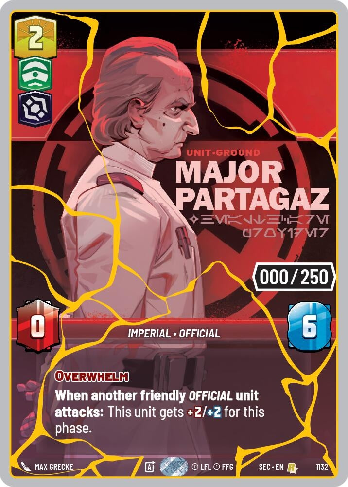Image for Major Partagaz - Healthcare Provider (Serialized) (Gold) (1132) [Secrets of Power] - Star Wars: Unlimited