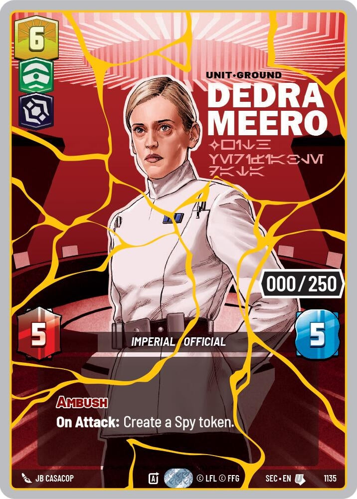 Image for Dedra Meero - With Verifiable Data (Serialized) (Gold) (1135) [Secrets of Power] - Star Wars: Unlimited