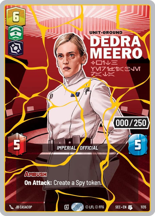 Image for Dedra Meero - With Verifiable Data (Serialized) (Gold) (1135) [Secrets of Power] - Star Wars: Unlimited
