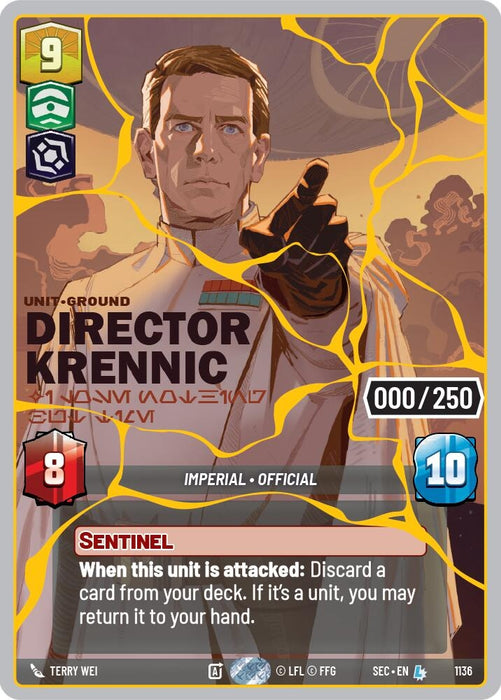 Image for Director Krennic - I Lose Nothing But Time (Serialized) (Gold) (1136) [Secrets of Power] - Star Wars: Unlimited