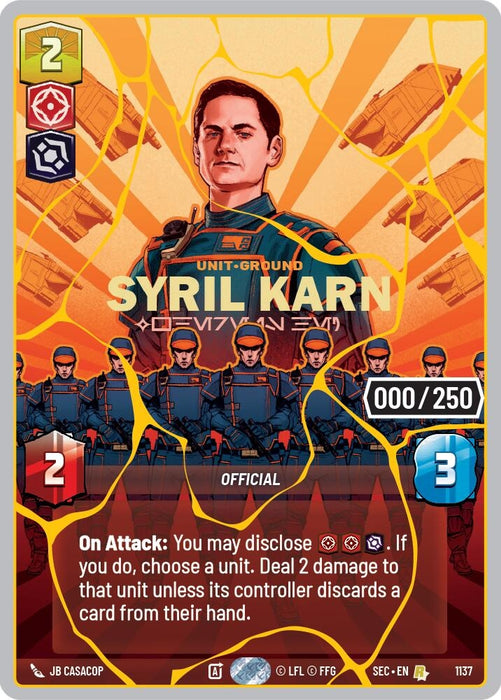 Image for Syril Karn - Where Is He? (Serialized) (Gold) (1137) [Secrets of Power] - Star Wars: Unlimited