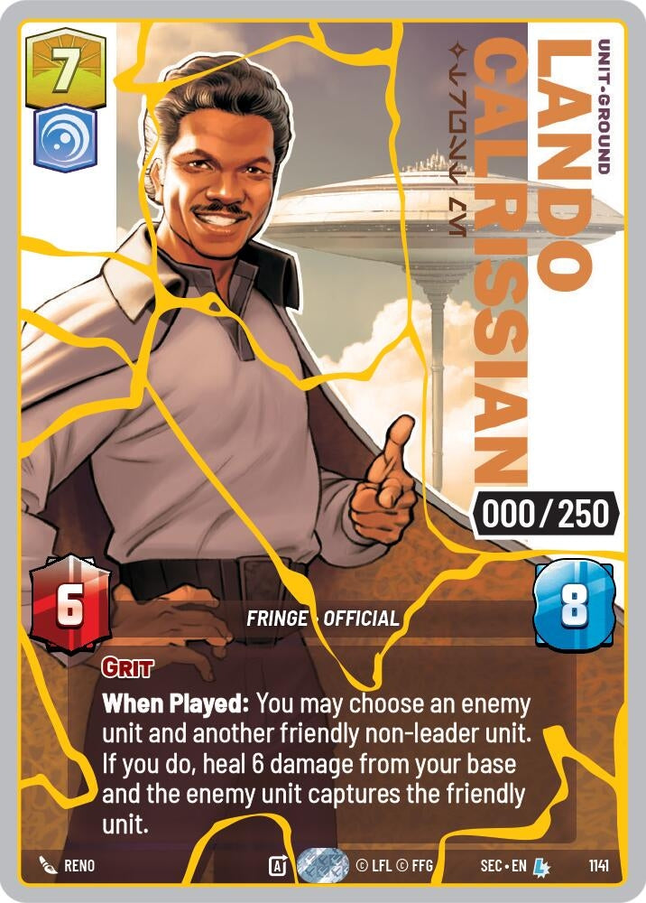 Image for Lando Calrissian - Trust Me (Serialized) (Gold) (1141) [Secrets of Power] - Star Wars: Unlimited
