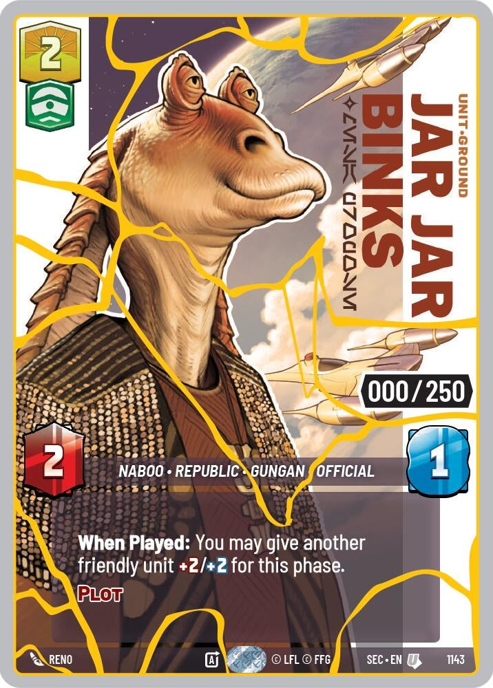 Image for Jar Jar Binks - Mesa Propose (Serialized) (Gold) (1143) [Secrets of Power] - Star Wars: Unlimited