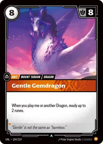 Image for Gentle Gemdragon (104/219) [Unleashed] - Riftbound: League of Legends Trading Card Game
