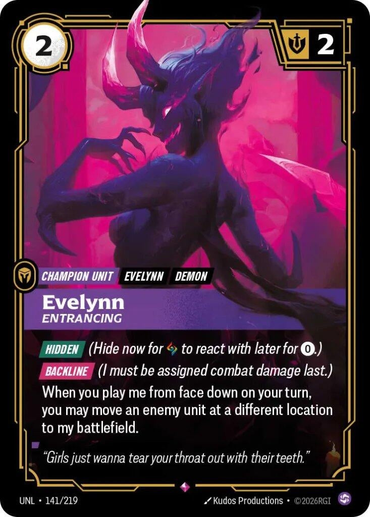 Image for Evelynn - Entrancing (141/219) [Unleashed] - Riftbound: League of Legends Trading Card Game