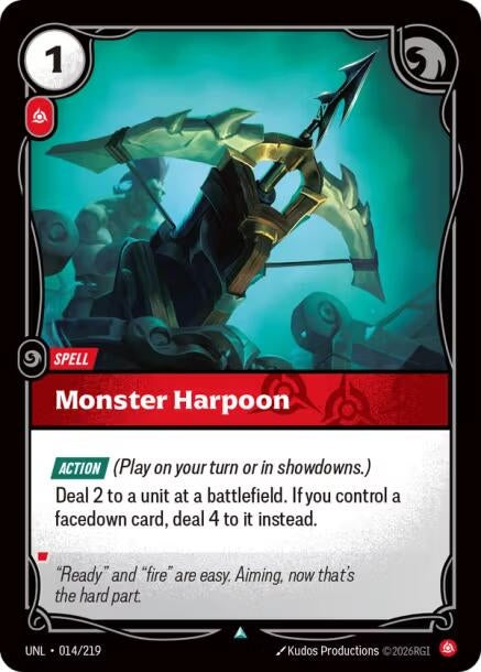 Image for Monster Harpoon (014/219) [Unleashed] - Riftbound: League of Legends Trading Card Game
