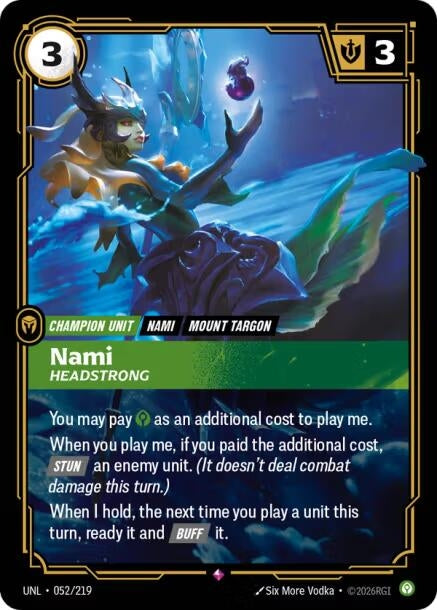 Image for Nami - Headstrong (052/219) [Unleashed] - Riftbound: League of Legends Trading Card Game