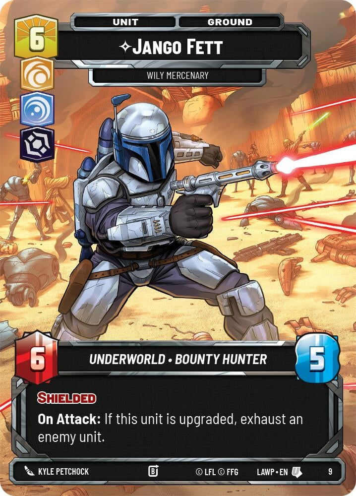Image for Jango Fett - Wily Mercenary (9) [A Lawless Time: Weekly Play Promos] {LAW-WPP} - Star Wars: Unlimited