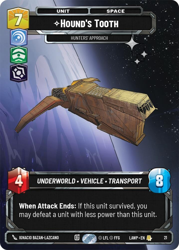 Image for Hound's Tooth - Hunters' Approach (Foil) (21) [A Lawless Time: Weekly Play Promos] {LAW-WPP} - Star Wars: Unlimited