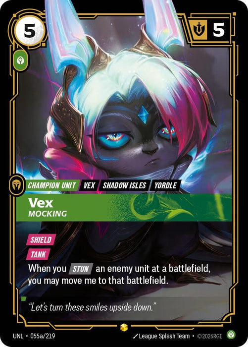 Image for Vex - Mocking (Alternate Art) (055a/219) [Unleashed] - Riftbound: League of Legends Trading Card Game