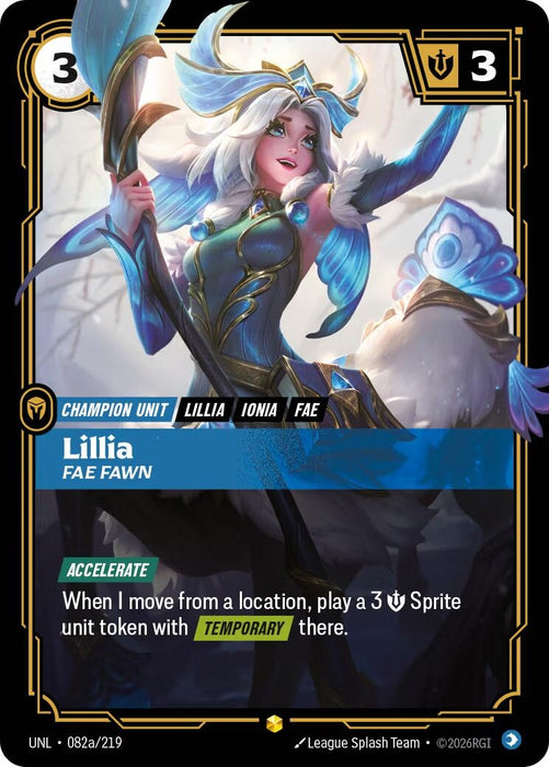 Image for Lillia - Fae Fawn (Alternate Art) (082a/219) [Unleashed] - Riftbound: League of Legends Trading Card Game