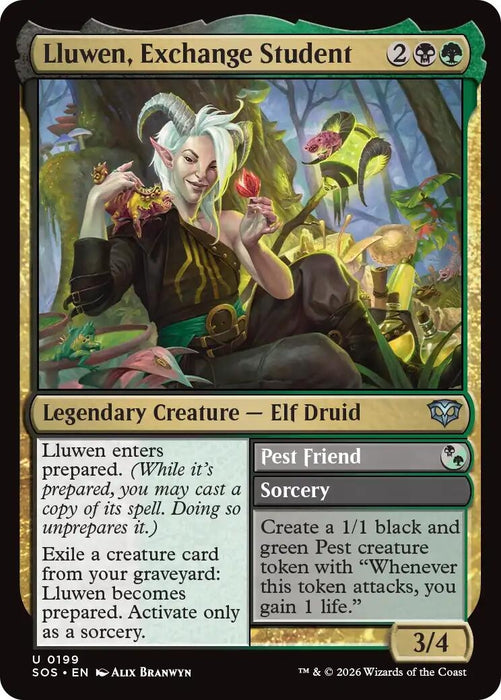 Image for Lluwen, Exchange Student (199) [Secrets of Strixhaven] - Magic: The Gathering