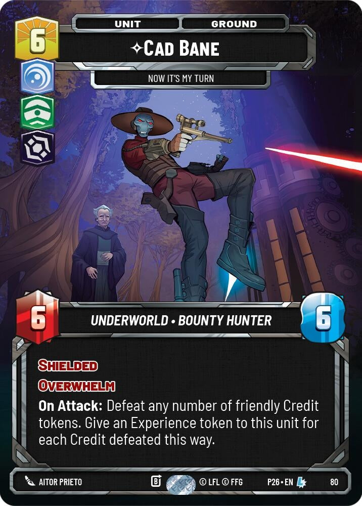 Image for Cade Bane - Now It's My Turn (80) (80) [Sector and Regional Promos: Season 1] {SN1} - Star Wars: Unlimited
