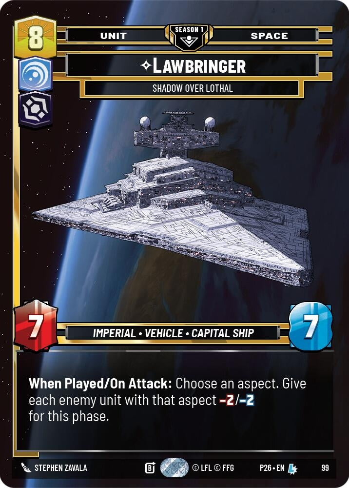 Image for Lawbringer - Shadow Over Lothal (99) (99) [Sector and Regional Promos: Season 1] {SN1} - Star Wars: Unlimited