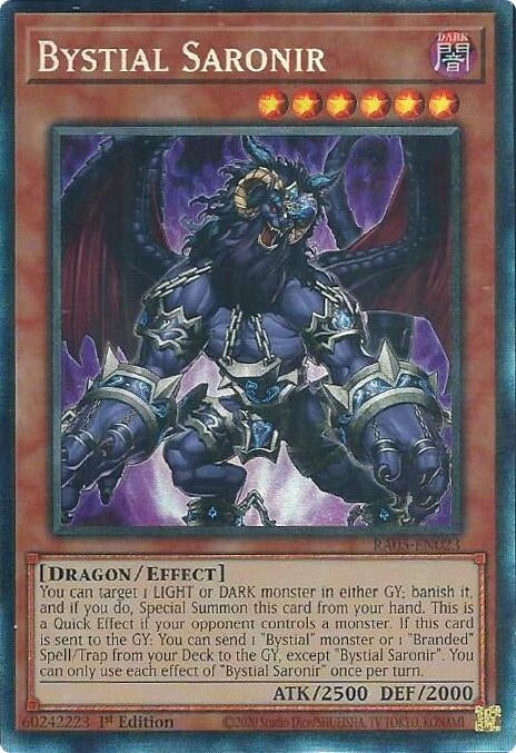 Image for Bystial Saronir (Collector's Rare) (RA05-EN023) [Rarity Collection 5] - YuGiOh