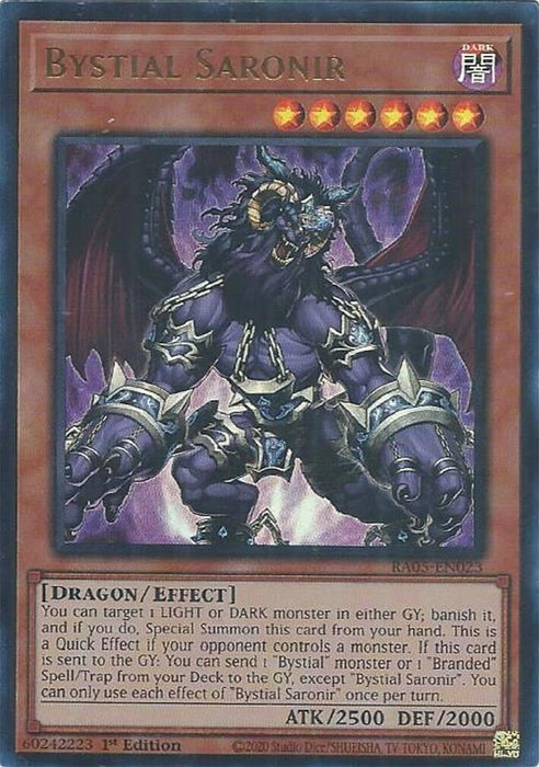 Image for Bystial Saronir (Ultra Rare) (RA05-EN023) [Rarity Collection 5] - YuGiOh