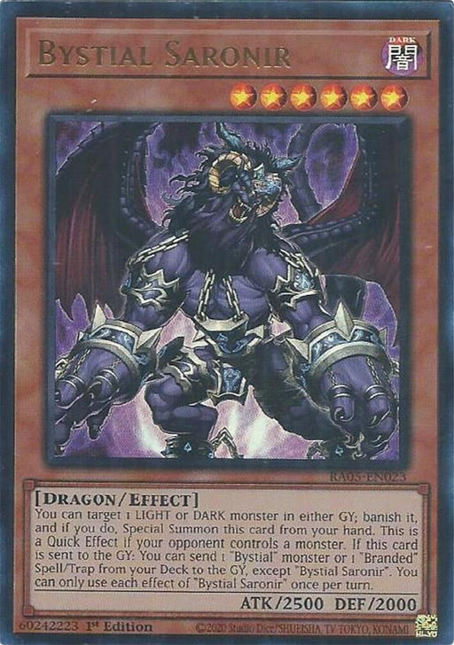 Image for Bystial Saronir (Ultra Rare) (RA05-EN023) [Rarity Collection 5] - YuGiOh