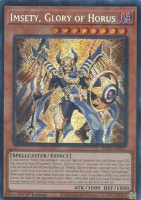 Image for Imsety, Glory of Horus (Secret Rare) (RA05-EN027) [Rarity Collection 5] - YuGiOh