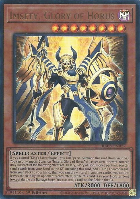 Image for Imsety, Glory of Horus (Ultra Rare) (RA05-EN027) [Rarity Collection 5] - YuGiOh