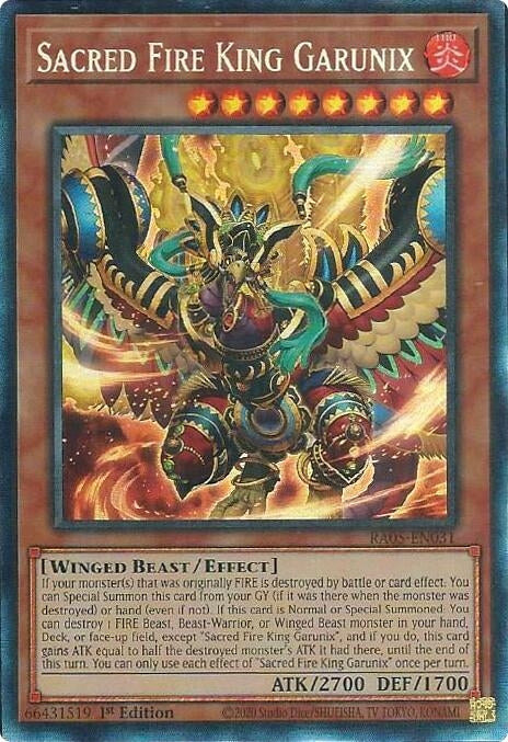 Image for Sacred Fire King Garunix (Collector's Rare) (RA05-EN031) [Rarity Collection 5] - YuGiOh