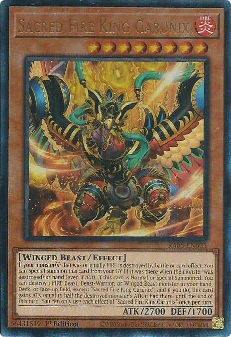 Image for Sacred Fire King Garunix (Ultimate Rare) (RA05-EN031) [Rarity Collection 5] - YuGiOh