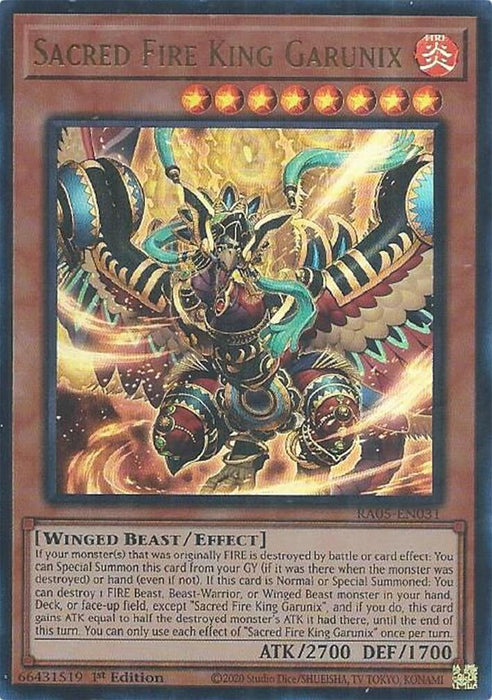 Image for Sacred Fire King Garunix (Ultra Rare) (RA05-EN031) [Rarity Collection 5] - YuGiOh