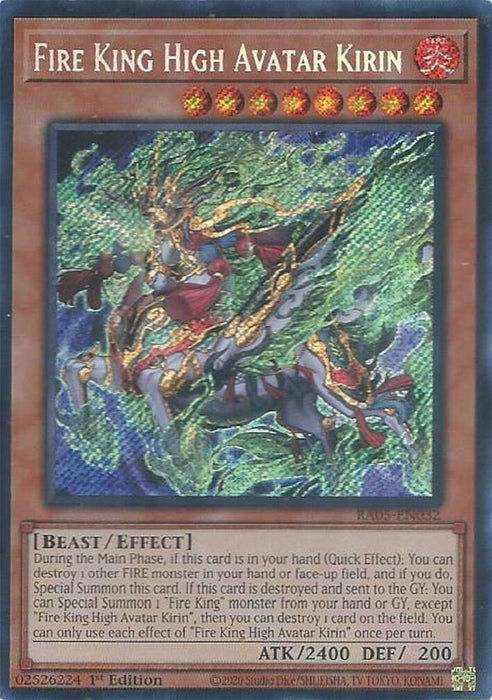 Image for Fire King High Avatar Kirin (Secret Rare) (RA05-EN032) [Rarity Collection 5] - YuGiOh
