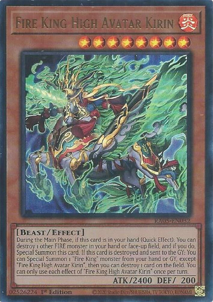Image for Fire King High Avatar Kirin (Ultra Rare) (RA05-EN032) [Rarity Collection 5] - YuGiOh
