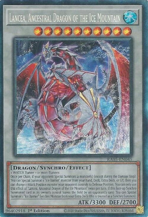 Image for Lancea, Ancestral Dragon of the Ice Mountain (Collector's Rare) (RA05-EN045) [Rarity Collection 5] - YuGiOh