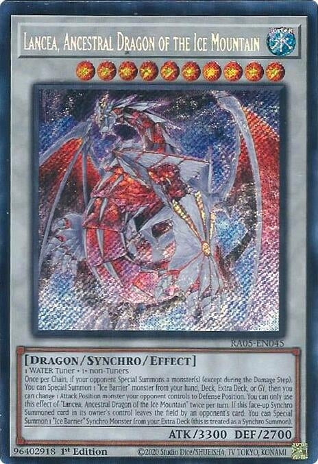 Image for Lancea, Ancestral Dragon of the Ice Mountain (Secret Rare) (RA05-EN045) [Rarity Collection 5] - YuGiOh