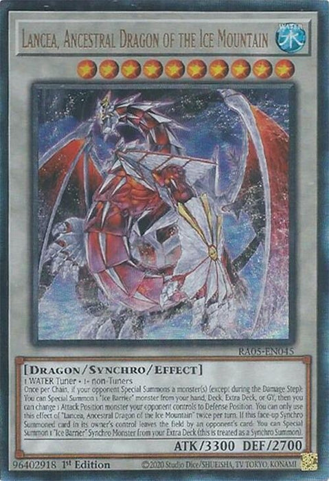 Image for Lancea, Ancestral Dragon of the Ice Mountain (Ultimate Rare) (RA05-EN045) [Rarity Collection 5] - YuGiOh