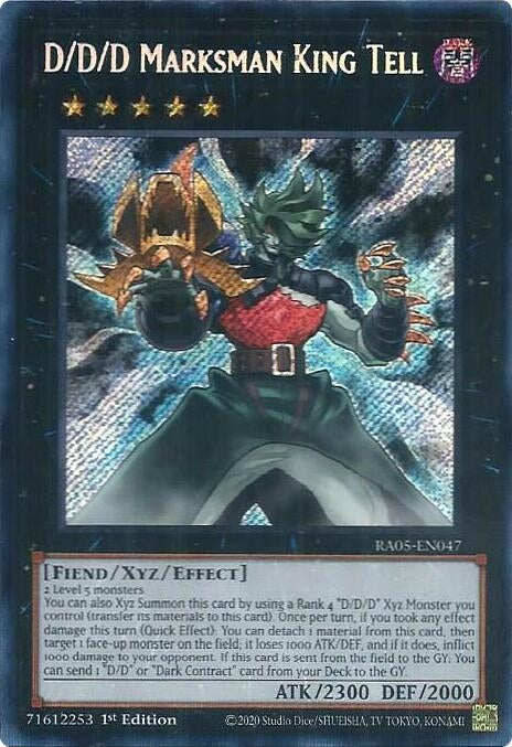 Image for D/D/D Marksman King Tell (Secret Rare) (RA05-EN047) [Rarity Collection 5] - YuGiOh